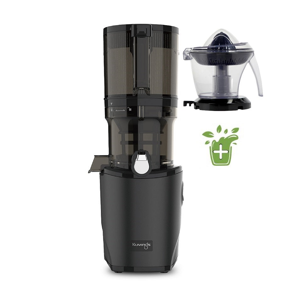 Kuvings AUTO8 Slow Juicer in Schwarz mit Zitruspresse