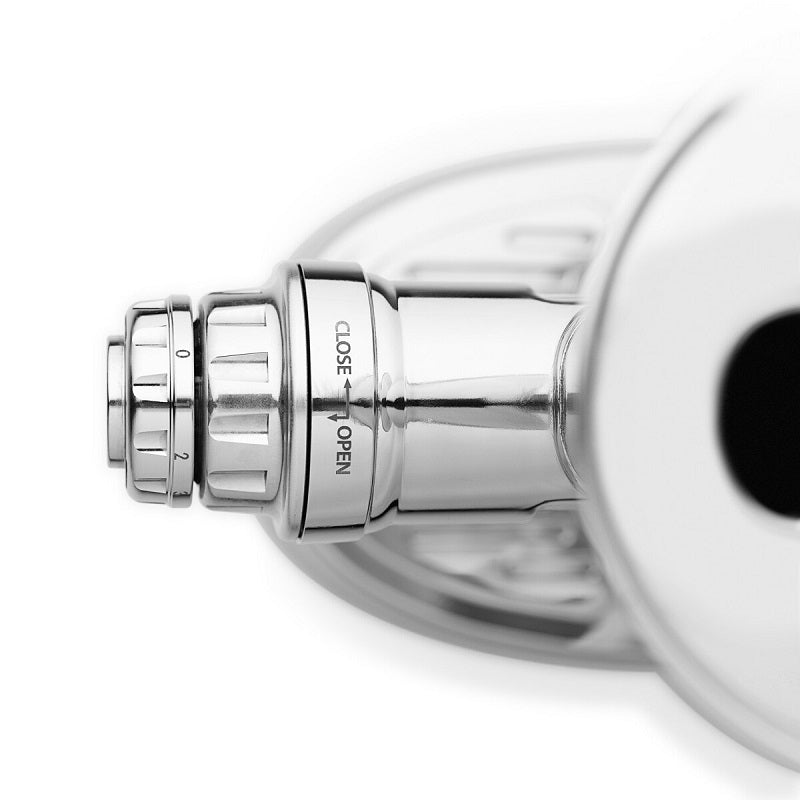 Sana Ultimate Juicer 929 von oben betrachtet mit Fokus auf dem Einstellknopf für 'Öffnen/Schließen'.
